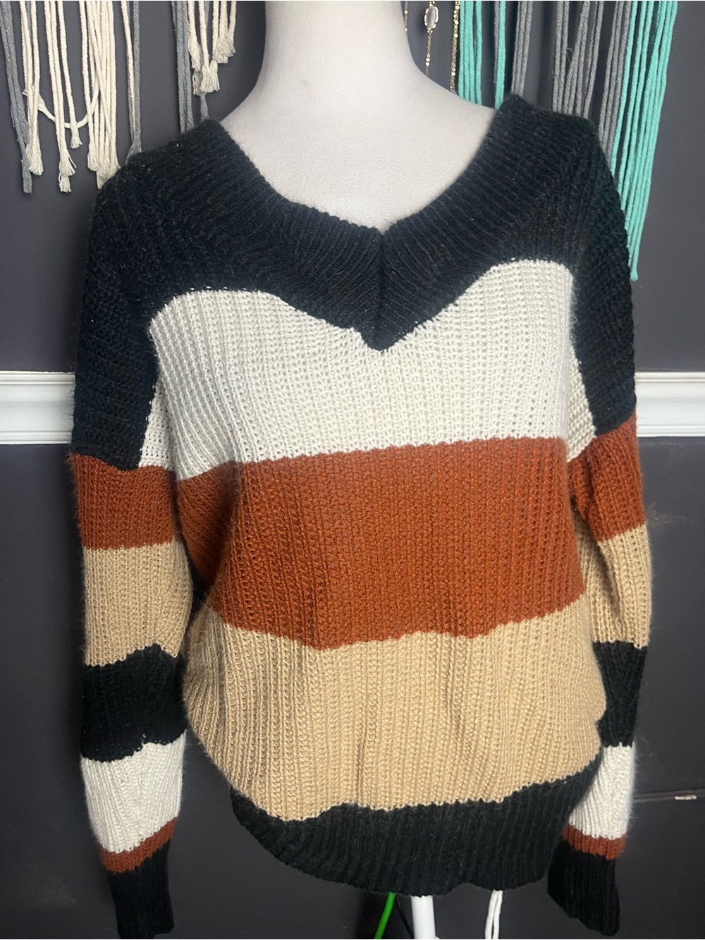 Women’s size 1X Love Change Knit Striped Sweater